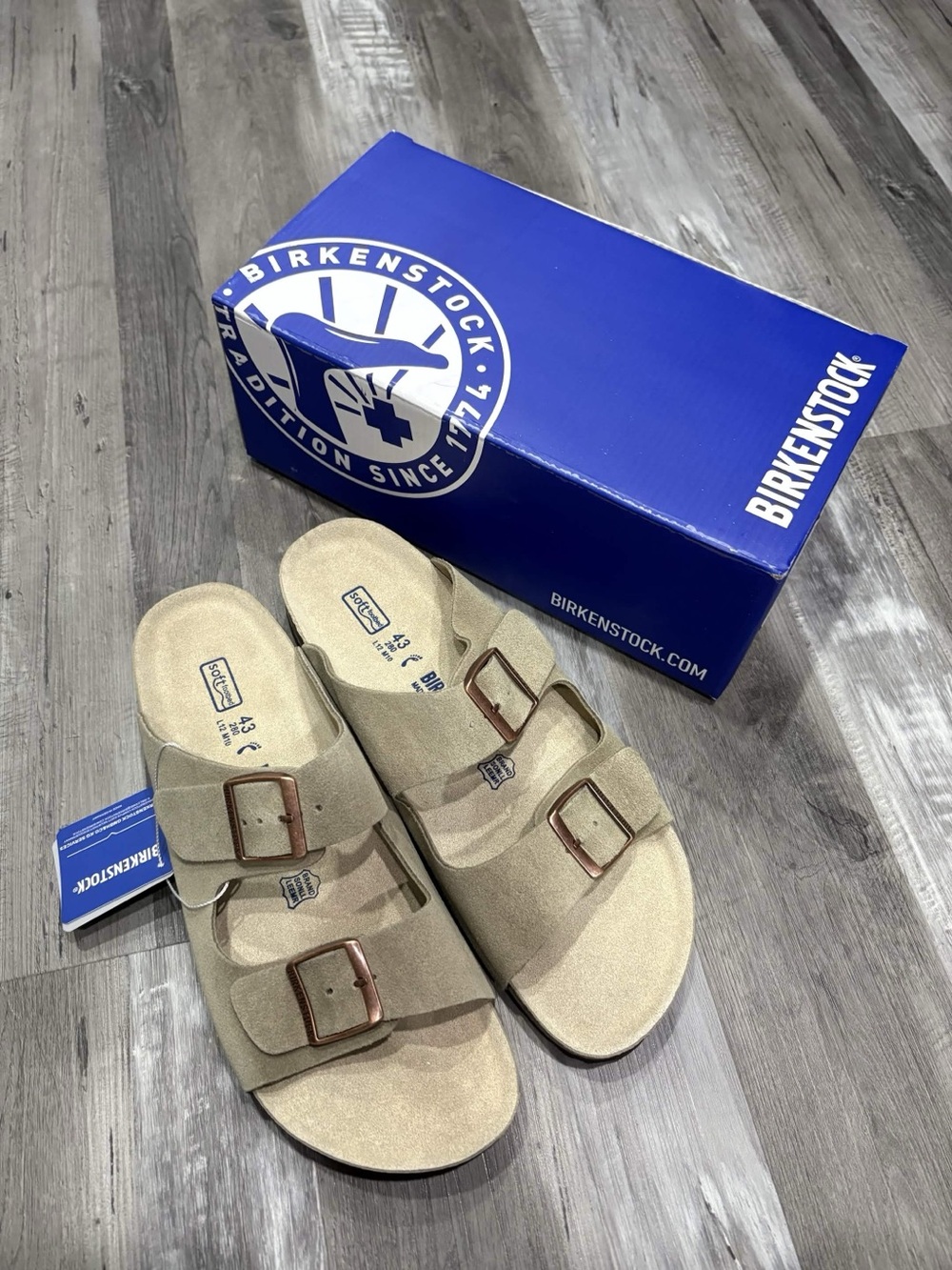 Birkenstock Men’s Arizona Triple Strap Sandal - Beige Suede Eu Sizes 43-46